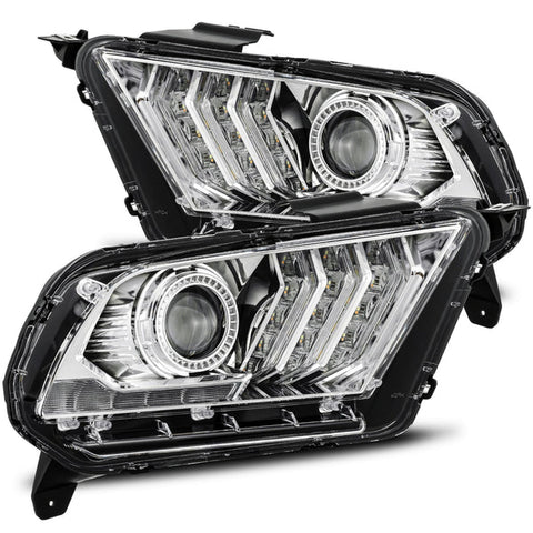 AlphaRex LUXX-Series LED Projector Headlights - Chrome | 2010-2012 Ford Mustang - Halogen Only (880117)