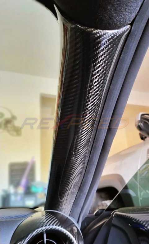 Rexpeed Carbon Fiber Interior A-Pillar Covers | 2022+ Subaru BRZ / Toyota GR86 (FR94)