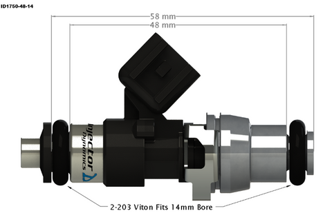 Injector Dynamics ID1750x Fuel Injectors | 2008-2015 Mitsubishi Evo X (1750.48.14.14B.4)