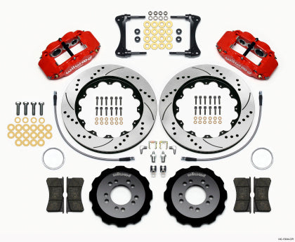 Wilwood FNSL6R Front Hat Kit,14.00" Drilled Red 2008-up Hyundai Genesis Coupe w/Lines 140-13044-DR