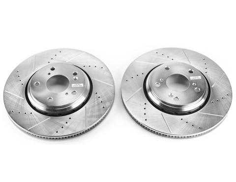 Power Stop Rear Evolution Drilled & Slotted Rotors - Pair | 2017-2021 Honda Civic Si (JBR1747XPR)