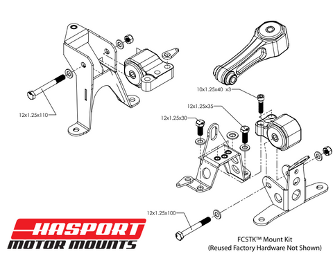 Hasport L15B7 Replacement Mounts | 2016-2020 Honda Civic Base/Si (FCSTK-K62A)