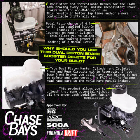 Chase Bays Dual Piston Brake Booster Delete with Bolt-On 6:1 Pedal Ratio | 1990 - 2000 BMW 3-Series & 1997 - 2002 BMW Z3 (CB-DBBE-E36)