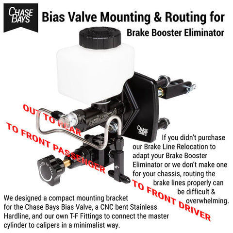 Chase Bays Bias Valve Mounting & Routing for Brake Booster Delete | Universal (CB-U-BBECOMBO)