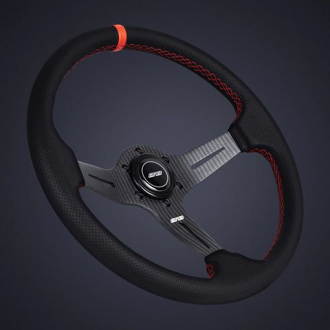 DND Carbon Fiber Perforated Leather Race Steering Wheel (CFPRW-GR)