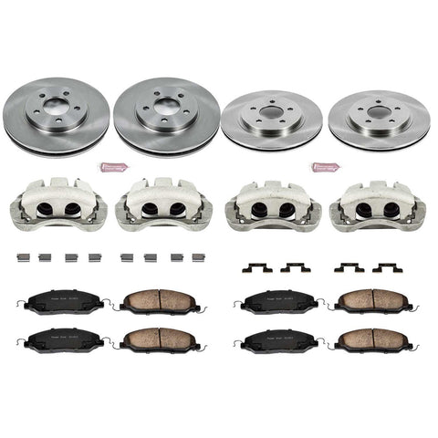 Power Stop Front & Rear Autospecialty Brake Kit w/Calipers | 2005-2010 Ford Mustang V6 (KCOE1383)