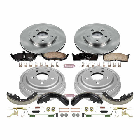 Power Stop Front & Rear Autospecialty Brake Kit (Rear Drum) | 2000-2005 Dodge Neon (KOE15058DK)