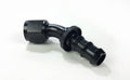 '-8AN Black Anodized Finish 45 Degree Socketless Push Lock Hose End by System1 Designs - Modern Automotive Performance
