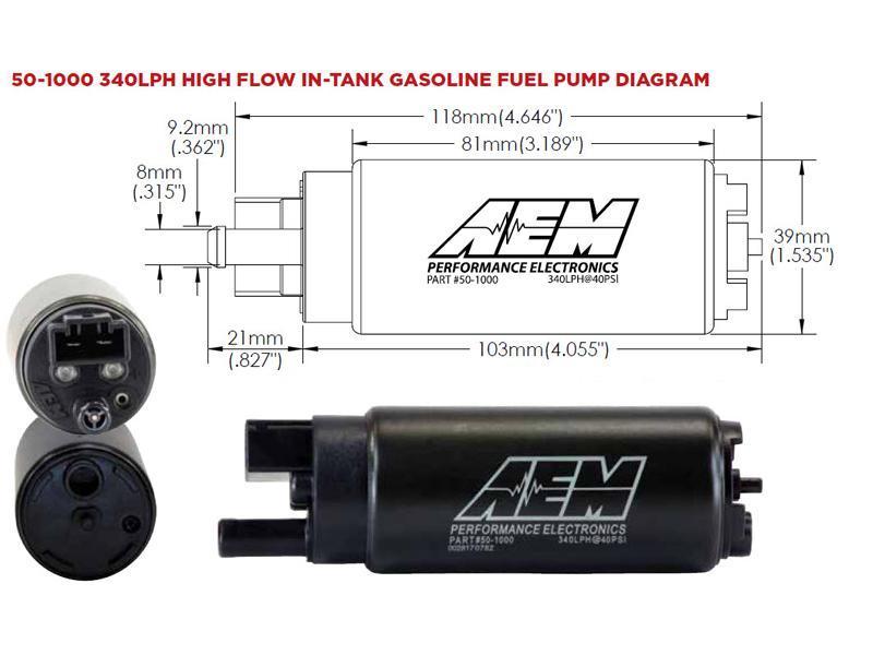 AEM High Flow In-Tank Fuel Pump - 340LPH (50-1000) – MAPerformance
