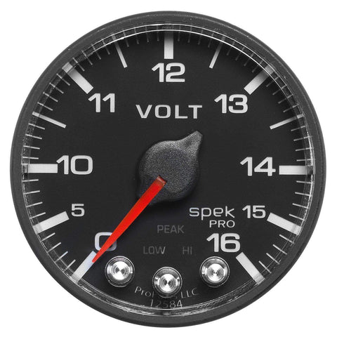 Autometer Spek-Pro 2 & 1/16" Voltmeter Gauge 16V