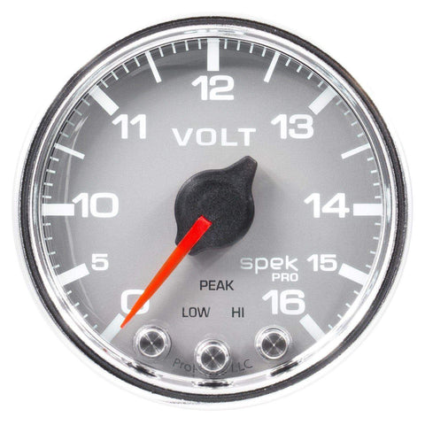 Autometer Spek-Pro 2 & 1/16" Voltmeter Gauge 16V