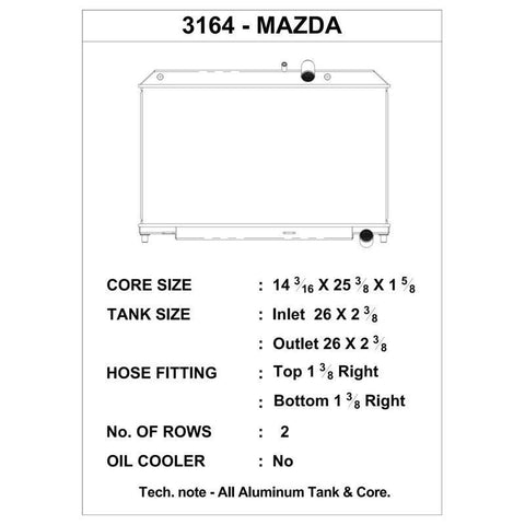 CSF Aluminum Racing Radiator | 2004-2008 Mazda RX-8 (3164)