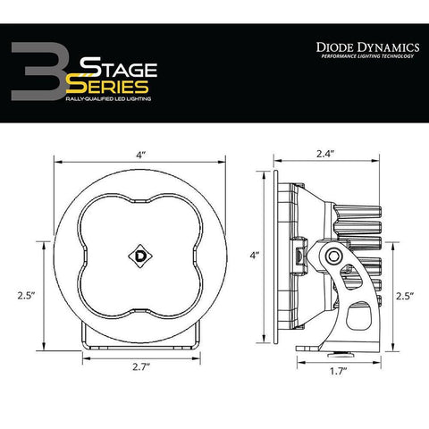 Diode Dynamics SS3 3" Round White LED Pods - Pair