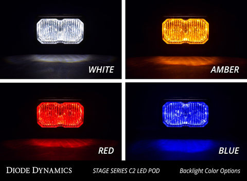 Diode Dynamics DD SSC2 Pod - Sport / White / Flood / Surface / Red BL / Pair (DD6394P)