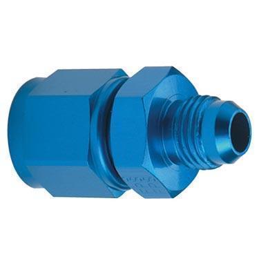 3AN 90 Degree Flare Bulkhead Adapter Fitting With Blue Finish - Russell  Performance