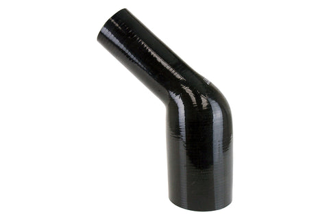 HPS 2" - 2-1/2" 4-ply Reinforced Silicone 45 Elbow Reducer Coupler | Universal (HTSER45-200-250-BLK)