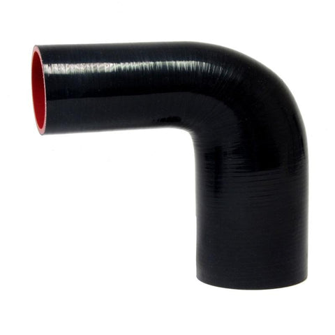 HPS 3-1/4" - 4" 4-ply Silicone 90 Degree Reducer Hose | Universal (HTSER90-325-400-BLK)