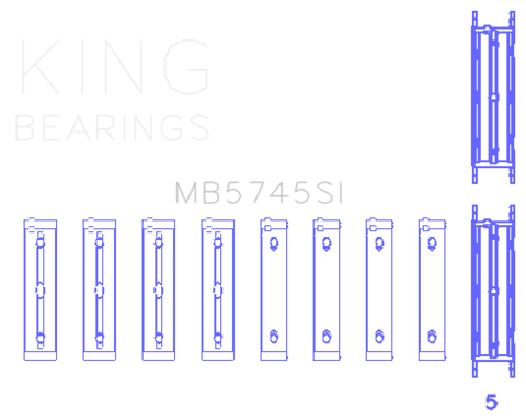 King 0.50 Oversized Main Bearing Set | 2013 - 2020 Subaru BRZ, 2011 - 2013 Subaru Forester & 2012 - 2022 Subaru Impreza (MB5745SI0.5)