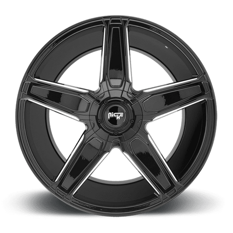 Niche M180 Cannes 5x112/120 20x9.0" +25mm Offset Gloss Black & Milled Wheels