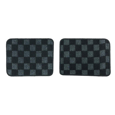 P2M Checkered Race Floor Mats - Front & Rear | 2003-2006 Mitsubishi Evo 8/9 (P2-CPTEVO8DG-TP)