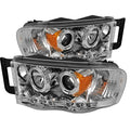 Spyder Auto Dodge Ram 1500 02-05 / Ram 2500/3500 03-05 Projector Headlights - LED Halo - LED ( Replaceable LEDs ) - Chrome - High H1 (Included) - Low H1 (Included) - Modern Automotive Performance
