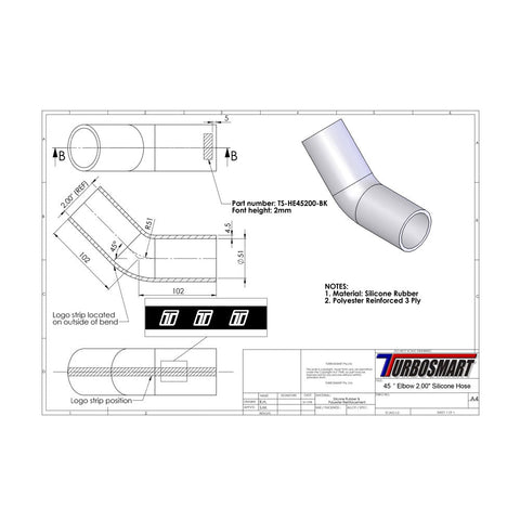 Turbosmart 45deg Elbow 2.00" (TS-HE45200)